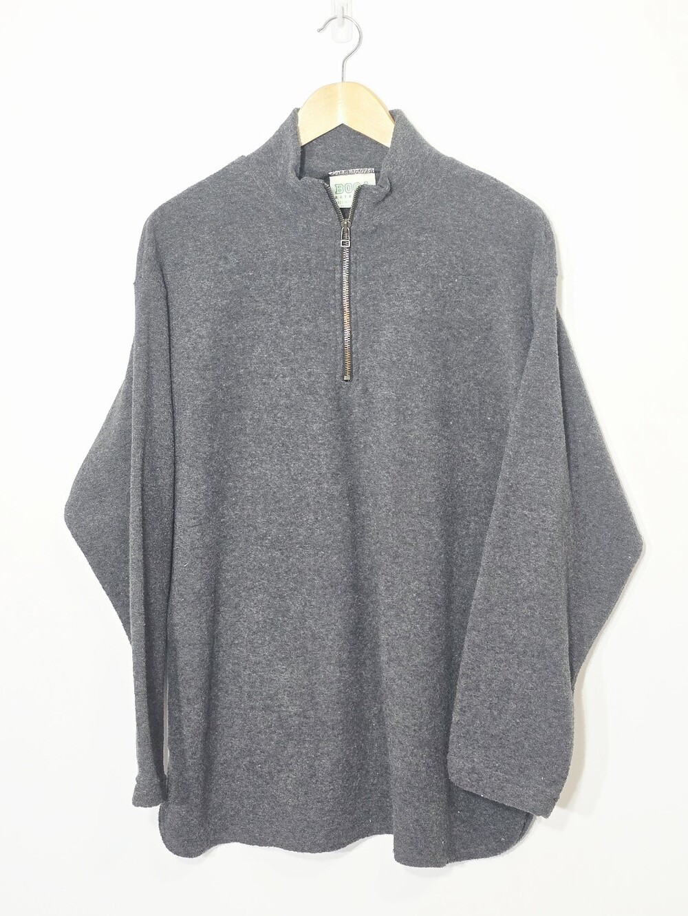 Boca Authentic Vintage Gray Fleece Oversized Pull Over Sweater Made in Canada